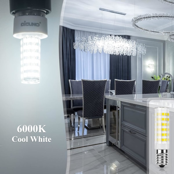 E14 LED-lampa för köksfläkt 5W (motsvarande 50W halogen), 550LM, kallvitt (6000K), AC220-230V, ej dimbar, liten Edison-skruv SES för kyl/spis