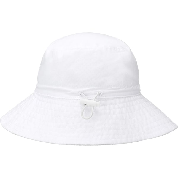 Baby Solhatt Smilende Ansikt Småbarn UPF 50+ Solbeskyttende Bøttehatt Fin Strandhatt for Baby Jente gutt Justerbar Cap White 06 Months