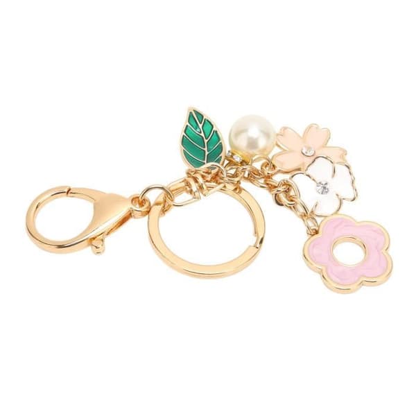 Blommig nyckelring - Zinklegering - Elegant - Hållbar - Perfekt present