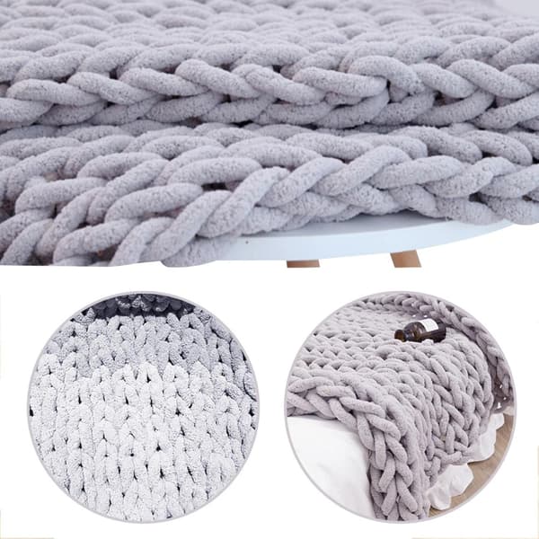 Ullgarn DIY Chenille Garn Super Tykt, 2 cm Garn, for Hekling og Strikking av Tepper, Skjerf, Lue
