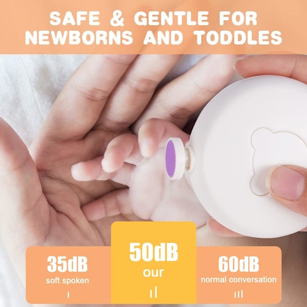 Elektrisk nagelklippare för bebis, 6 i 1 batteridriven nagelklippare manikyrset, elektrisk nagelklippare för baby nagelklippare elektrisk trimning polering White