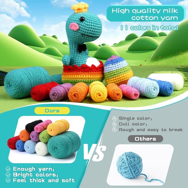 Crochet Kit for Beginners Adults, Complete Knitting Kit with Yarn, Crochet Hooks, Step-by-Step Video, Learn to Crochet Starter Kit