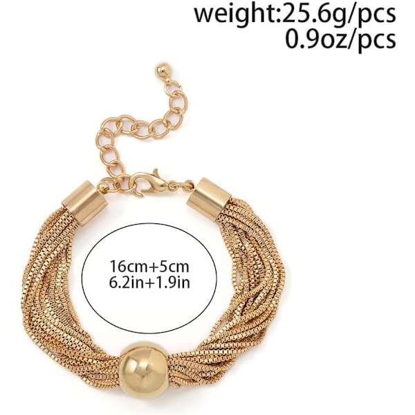 Kraftig geometrisk sfære choker halskæde kæde og armbånd tykke halskæder håndkæder punk smykker til kvinder og piger BraceletsGold