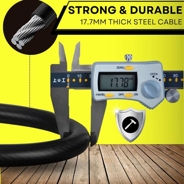 Heavy Duty Bicycle Lock - 5-Digit Combination Cable Lock - Waterproof Motorcycle Lock - Perfect for Bicycles (1-pack)