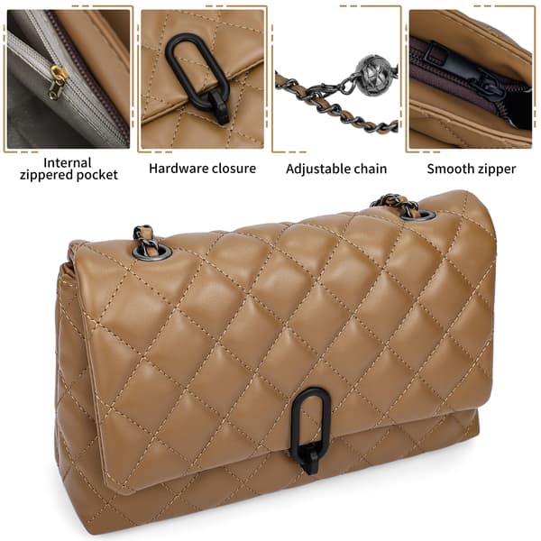 Små dametasker, quiltede crossbody-tasker, damemode skuldertasker, quiltede tasker, dame