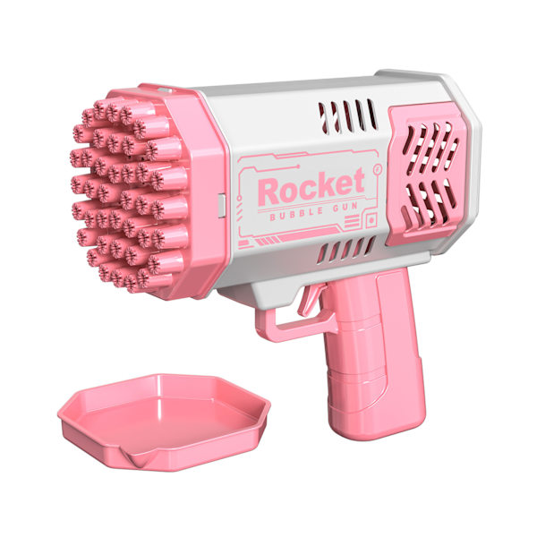 Leksaker för barn 3-8 år: 2-pack Bubble Gun Bubble Machine, Utomhus Trädgård Bubble Machine (Blå och Rosa) silver