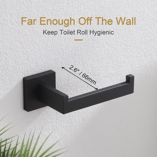 Sort toiletpapirholder, toiletpapirholder til badeværelse, rustfrit stål, moderne vægmonteret, mat sort. black