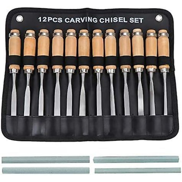 Träsnideri Handmejsel Set, Träbearbetning Stämjärn Verktyg 12 i 1
