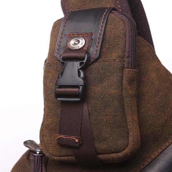 Canvas Slängväska Ryggsäck Crossbody Axel Bröst Pack för Män Kvinnor Resor Utomhus Business Laptop Cykling Jakt Vandring Camping Ryggsäck Dagryggsäck #40coffee(canvas)