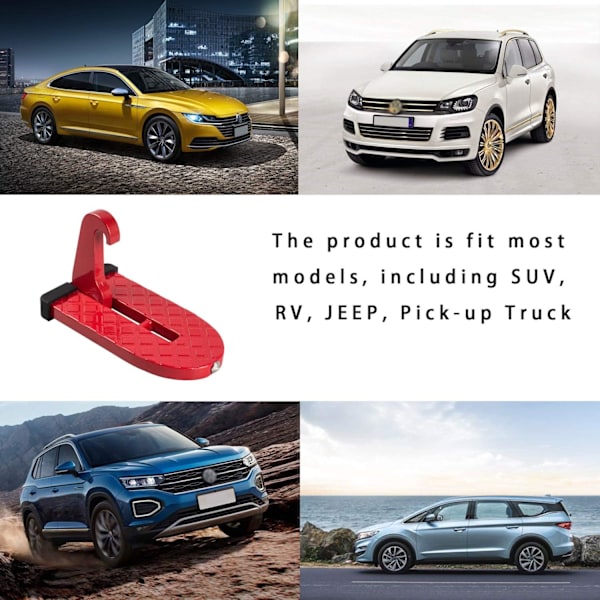 rstep Fotsteg Fällbar Stege U-formad Krokh Pedal Enkel Tillgång till Taket med Säkerhetshammarfunktion Biltillbehör för SUV, RV, Off-Road Ve Reda