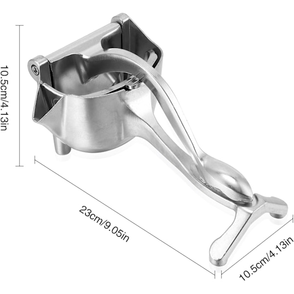 Sxiocta Håndpresset Fruktpresse i Rustfritt Stål, Heavy Duty Alloy Sitronpresse, Premium Kvalitet Appelsin Enkel Ekstraktor Verktøy Håndmetall Husholdning Silver