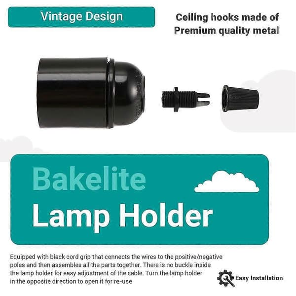 6-pakning E26/E27 pære ES skrue lampeholder for tak/pendel/gulv