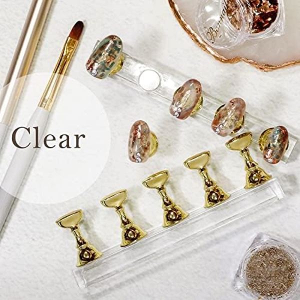 2 set nagelställningsdisplay, magnetisk nagelövningshållare akryl nagelspetsdisplayställ DIY nagelkonsttillbehör för målning av naglar falska nagelspetsar M