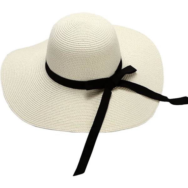 Kvinner Foldbar Floppy Bred Bremskjerm Solhatt Sommer Strandhatt UV UPF 50+ 09Style White