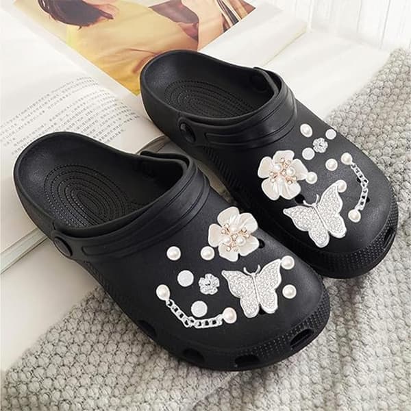 Sko tilbehør, glitterkæde tilbehør, DIY sandal tilbehør, kæde sko tilbehør, DIY kreative tilbehør, voksne hjemmesko