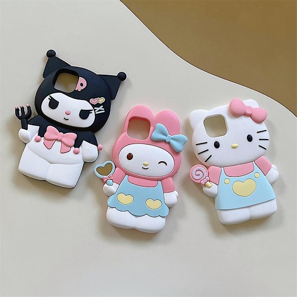 Iphone 14 Pro Max -kotelo 6.7'', sarjakuva 3d pehmeä silikoni anime hauska viileä outo ruma hahmo täydellinen suojaava iskunkestävä puhelimen kotelokansi, valkoinen