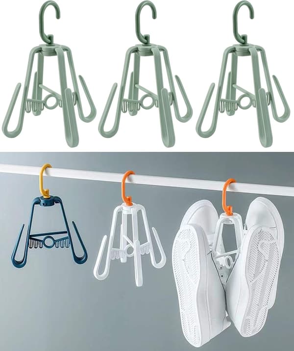 Shoe Drying Rack, Rotating Drying Rack, Three-Piece Set Light Green