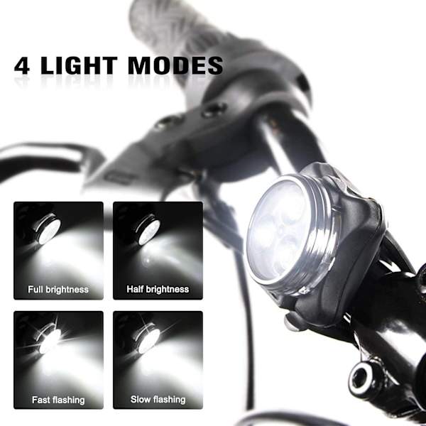 USB Rechargeable Bike Light Set, Super Bright Front Light and Rear LED Bicycle Light, 4 Light Modes