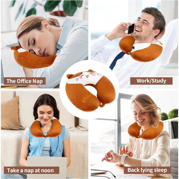Pute Cartoon Dyre Nakkestøtte Pute 30 * 30cm Memory Foam Nakkepute U-formet Elastisk Barn Reisepute Bærbar U-formet Pude for I 30*30cm