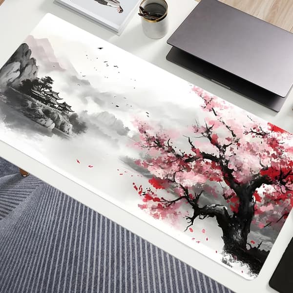 Spillmusematte, XXL Hvit Musematte 900x400x2, Manga Musematte, Sklisikker Naturgummibase