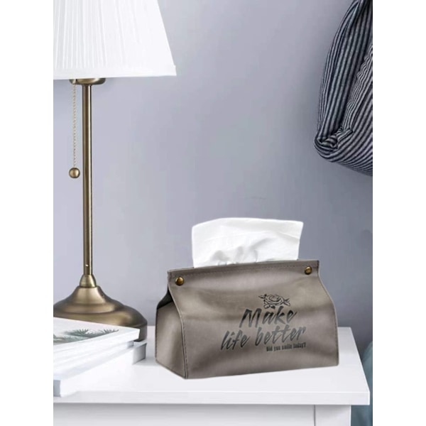 Ansiktsserviettholder - Rektangulær pakke med 2 moderne PU-lærbokser for hjemmet