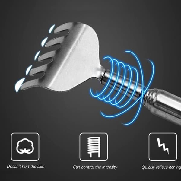 Back Scratcher, Telescopic Back Scratcher, Back Scratcher, Extendable from 20cm to 68cm, Stainless Steel Massager Tool