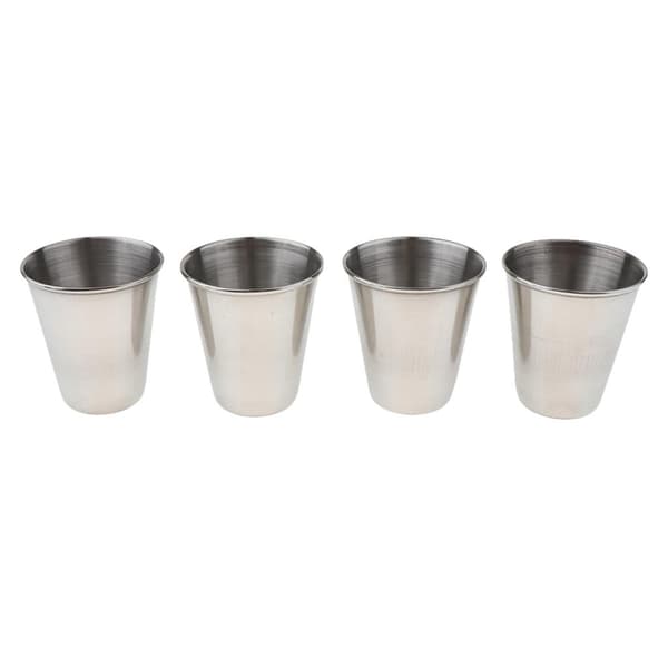 4-pack rostfria koppar för barn och vuxna, stapelbara, lätta att bära, 70 ml