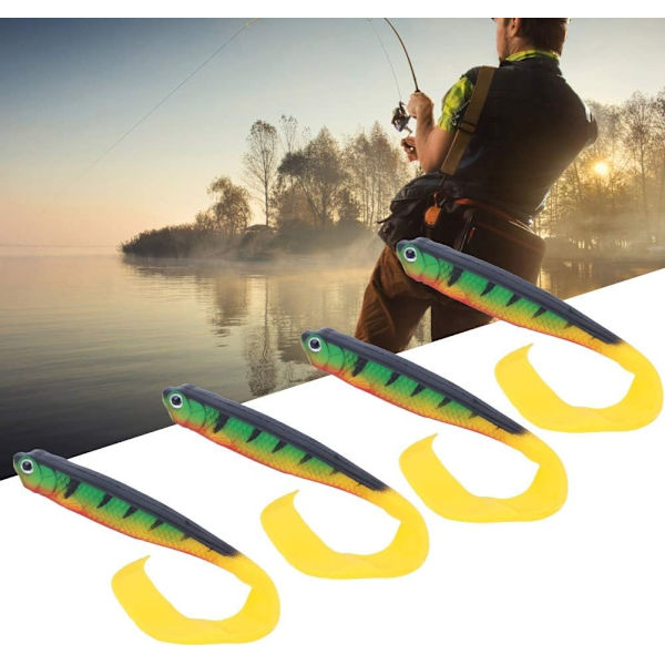 Fiskedrag, sæt med 8, 12 cm, PVC, padlehaledesign