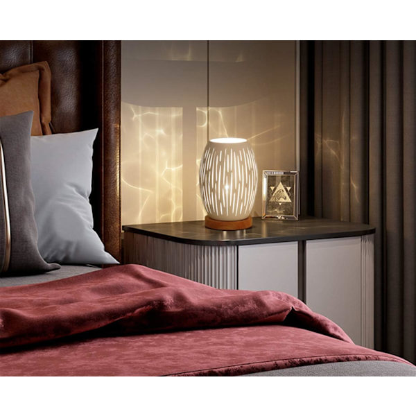 Metallinen lampunvarjostin Yöpöytävalaisin Puinen jalusta Makuuhuoneen lamppu Koristeellinen Yöpöytävalaisin Edison-lampulla Makuuhuoneeseen Koti Häät Juhlat Patio Indo Strip Shape