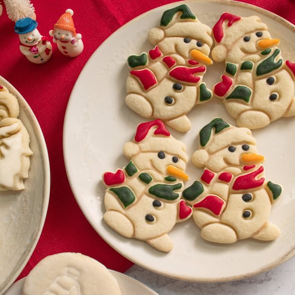 Snögubbe Pepparkaksform - Detaljerad Kakform för Bakning och Hantverk, Perfekt för Marsipan, Deg, Lera White