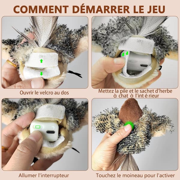 Large Bird Shaped Cat Toy, Sound Bird Toy, Simulated Chirping Bird (Chirping+Flapping+Remote Control)