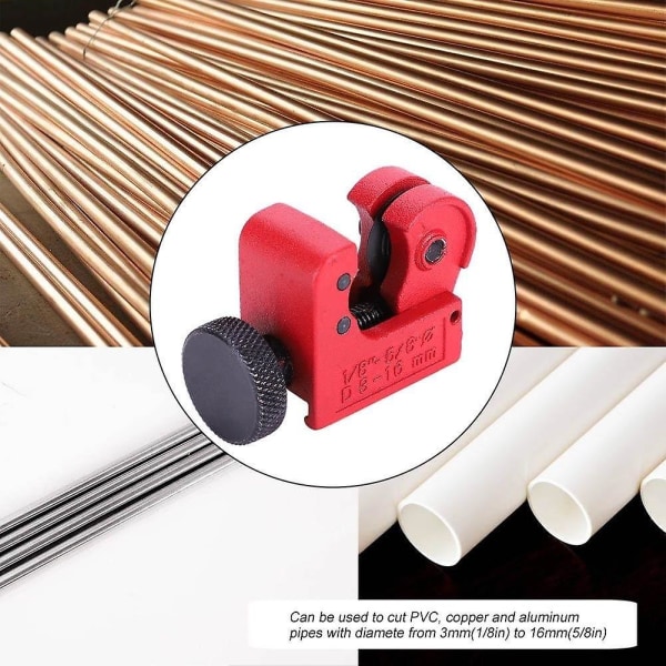 Mini Adjustable Pipe Cutter 3 ~ 16 mm Cutting Tool Cutting Machine for Tubes Copper Pipes Brass PVC Plastic and Aluminum