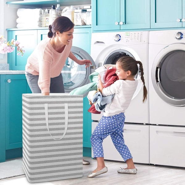 Foldable Large Laundry Baskets with Easy-to-Handle Handles Freestanding Waterproof Laundry Hamper Storage Basket