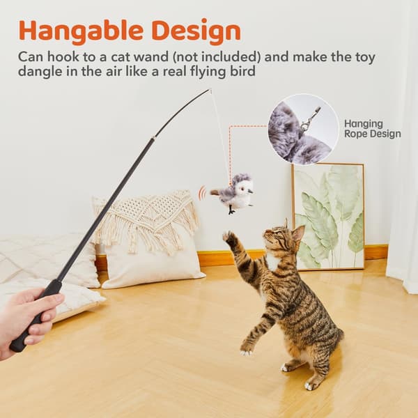 Cat Toy, Bird with Flapping Wings, Realistic Small Sandpiper, Interactive and Rechargeable Toy for Cat Exercise