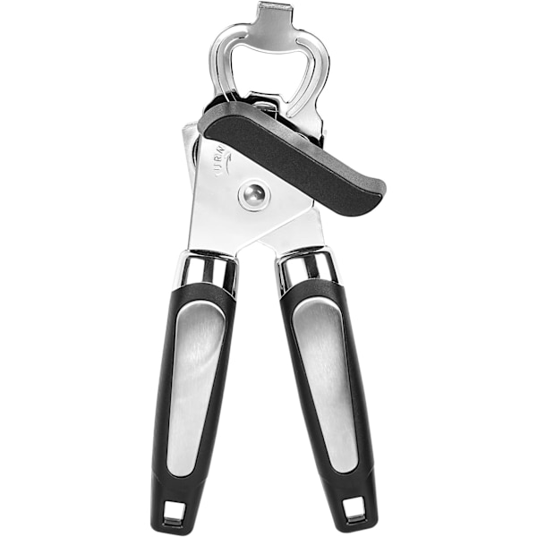 Boksåpner Boksåpner 3-i-1 Rustfritt Stål Manuell Boksåpner med Sklisikkert Håndtak Boksåpner Perfekt Kjøkkenverktøy L1-008 Black+silver 190 x 55 x 50 millimeters