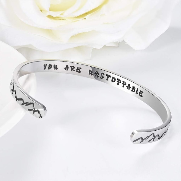 Vänskapsarmband för kvinnor - Inspirerande vänskapspresenter till bästa vän, motiverande manschettarmband för systrar, mamma, lärare, armband 1You are unstoppable