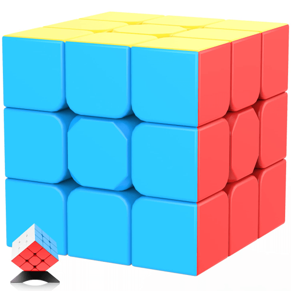 Speed ​​Cube 3x3x3 Stickerless with Cube Tutorial - Drejning hurtigt jævnt Magic Cubes 3x3 puslespil hjernelegetøj til børn og voksne
