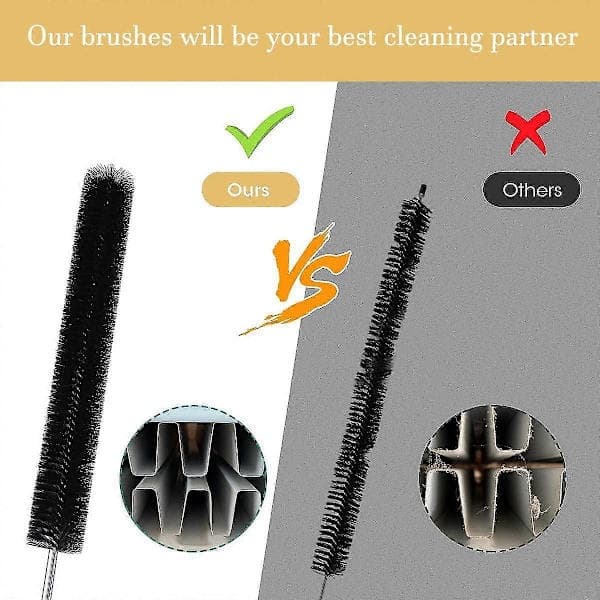 2 Pcs Radiator Cleaning Brush Flexible Radiator Duster with Wooden Handle (73cm)