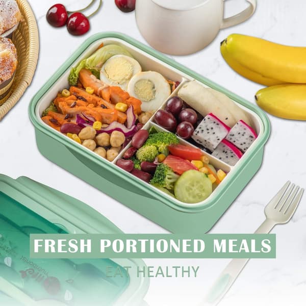 Bento Lunch Boxes for Adults - Kids Lunch Box with Spoon & Fork - Durable Perfect Size BPA-Free