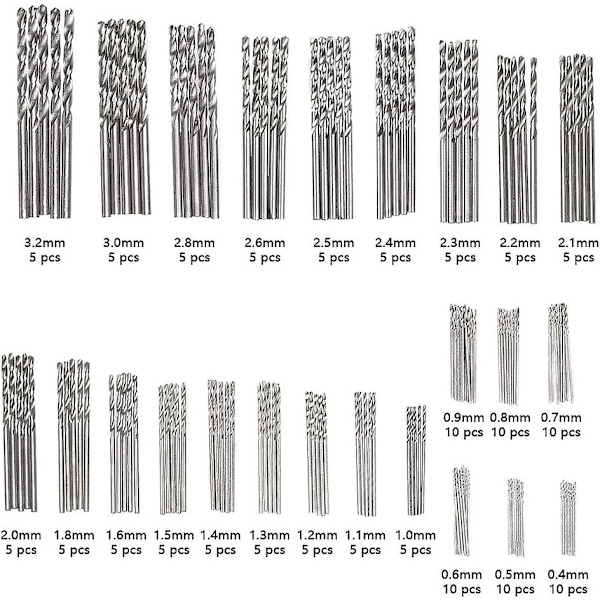 Mini Twist Borrset, Hss Skaft Borrset Mikro Twist Borrverktyg Helicoidal För Trä Diy Med Förvaringslåda, 0,4mm-3,2mm(150st)
