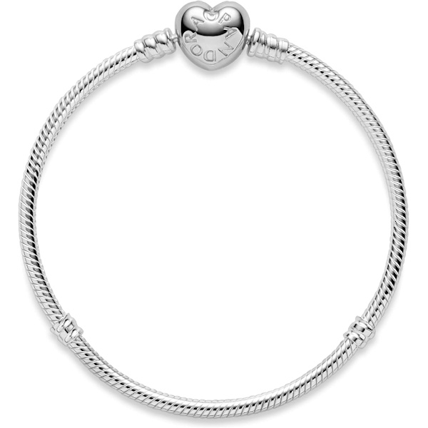Moments Dame Sterling Sølv Hjerte Lås Slangekæde Armbånd til Charms 16