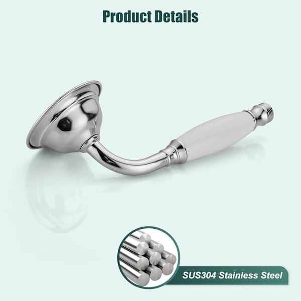 Handhållen dusch Handhållen duschspray Badrum duschstav Högtryck Lyx handdusch Mässing Högflödes handduschhuvud, Keramisk stil, Polerad Polished Chrome Ceramic Style