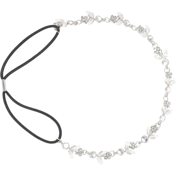 Bling Bling Lyxig Kvinnor Flickor Strass Elastiskt Hårband Hårband Hårkläder Hårbåge Silver 1 count (Pack of 1)