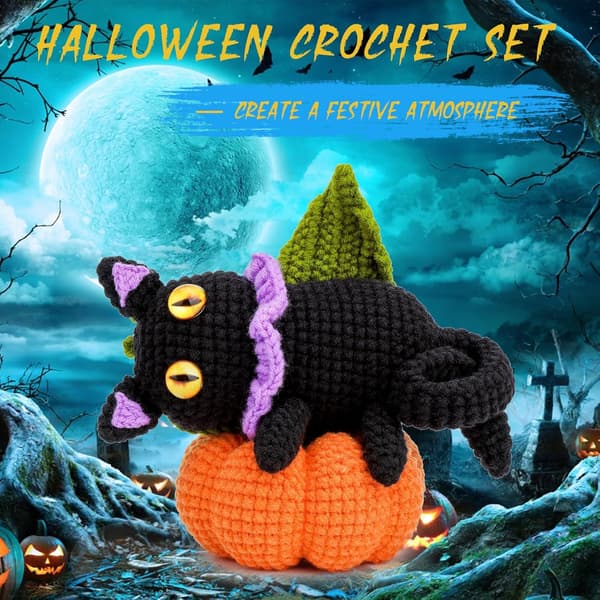 Crochet Kit for Beginners, Crochet Starter Kit Knitting Kit with Crochet Hooks, Yarn, Step-by-step Instruction Video, Crochet Set