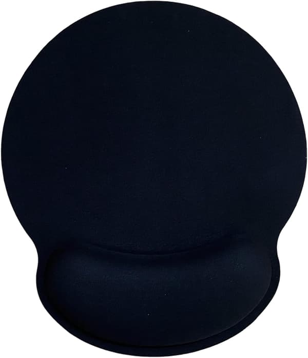 Musemåtte med håndledsstøtte, ergonomisk håndledsstøtte i memoryskum, skridsikker gummibase til computer og kontor 25x23 håndled sort1