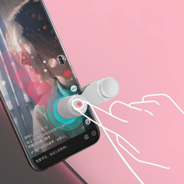 Automatisk klickare för telefonskärm för Tik Tok Youtube Live-sändningar, med hållare, simulerad fingerklickning (vit)