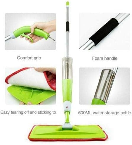 Floor Handheld Spray Mop Water Spray Cleaner Flat Mop with Reusable Microfiber Pad Multi Mops