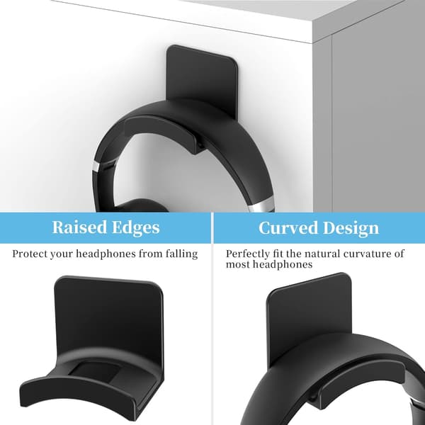 Headphone Mount Hanger Holder - Strong Adhesive Headphone Hook Stand
