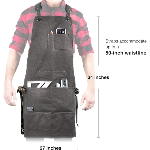oods kraftigt vaxat canvasförkläde Grey  Deluxe Edition Adjusts: M to XXL