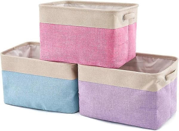 3-pack Förvaringskorgar i Canvas